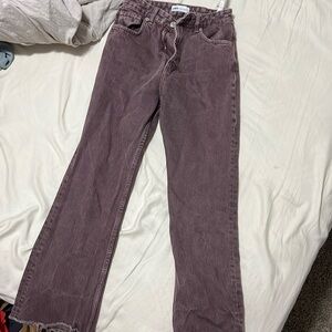 Flared high waisted  purplish Zara jeans frayed sz 2